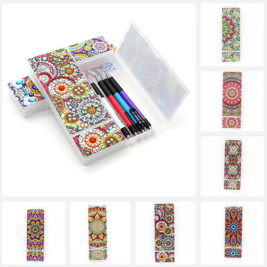 

DIY Diamond Painting Children's Stationery Box Pen Holder Diamond Embroidery Mosaic Pencil Case Pen Storage School Supplies