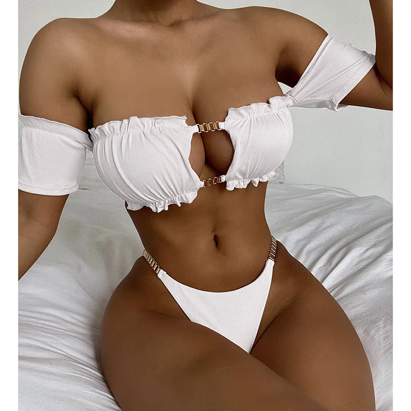 

Купальник, новинка 2023, бикини, женский купальник, Однотонный женский купальный костюм с высокой талией, купальный костюм, женский летний пляжный костюм из двух предметов