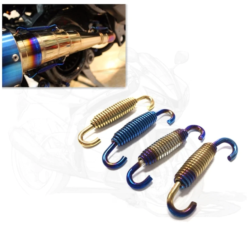 

2x Motorcycle Exhaust Escape Front Middle Connecting Pipe Hook Rotatable Metal Spring Kit Universal Stainless Spring ATV J60F