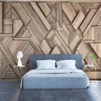 3d solid geometry wood grain mural wall wallpaper for 3d living room sofa background home decor papel de parede for bedroom