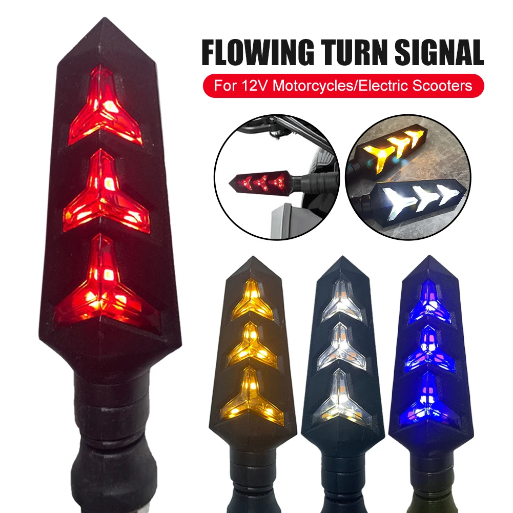 

2023 Newest Motorcycle LED Turn Signals Flowing Water Blinker Flashing Lights Bendable Motorcycle Tail Flasher Indicator Lamp