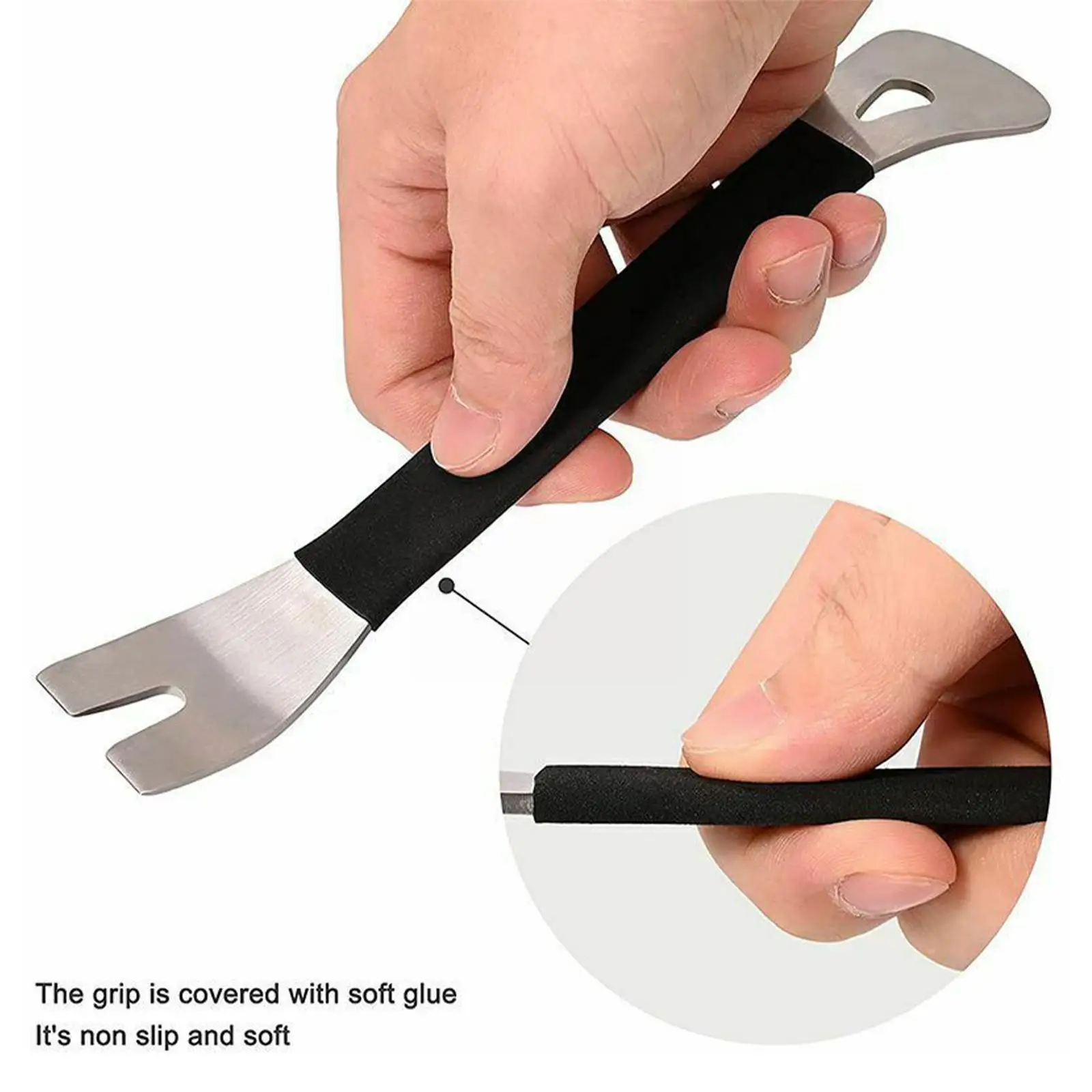 

1Pc Car Trim Removal Tool Stainless Steel Durable Two-end Panel Terminal Trim Driver Door Removal Fastener Tools Level Pry W4L5