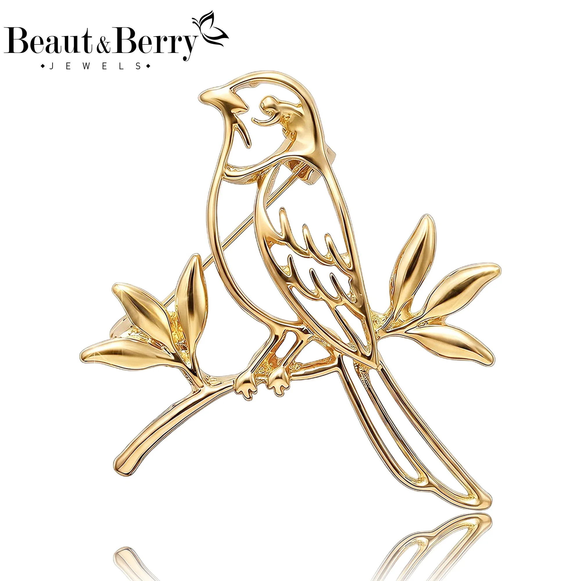 Фото Роскошные ажурные броши Beaut&Berry в виде птиц для женщин и мужчин, повседневные украшения для вечеринок, аксессуары, подарки, декор №1