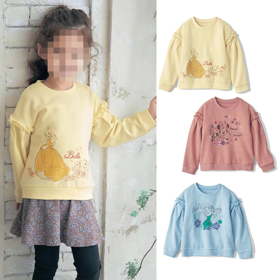 2-7Y Kids Sweatshirts Creative Design Children's Clothes Autumn Baby Sweater Printed Mickey Girls Pullover Boys Long T-shirts