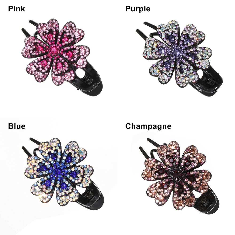 

Hair Accessories Headwear Durable Flexible Duckbill Hairgrip Crystal Flower Wedding Dovetail Clips Rhinestone Hair Clip