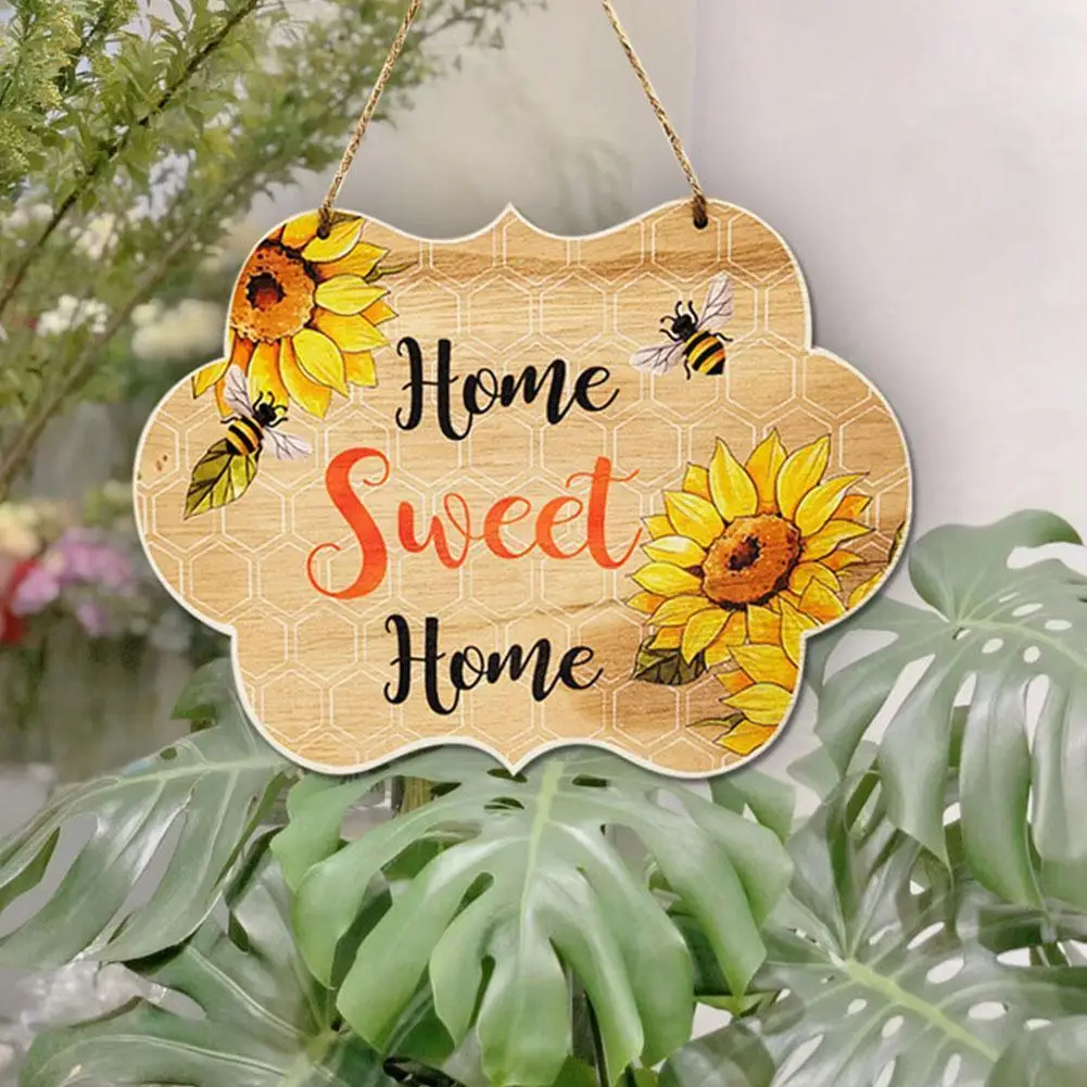 

Приветственная дверная вывеска, декор на день пчелы, украшение для дома, подвеска, украшение, поделки, знак, искусство, пчела, дерево A8F4