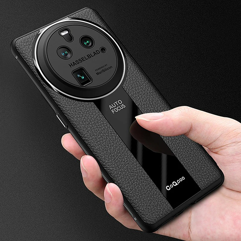 

For OPPO Find X6 Pro Case Luxury Lichi Leather +Soft TPU Ultra Thin Lens Protection Slim Matte Cover for OPPO Find X6 чехол