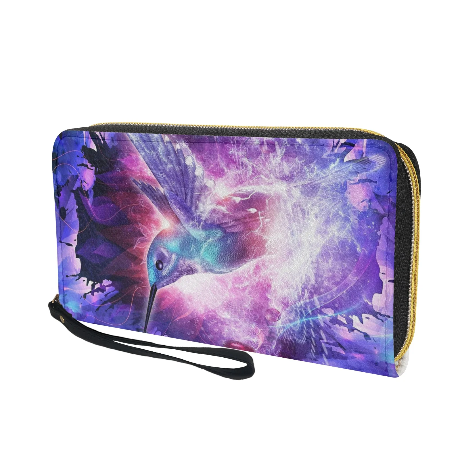 Belidome Women's Clutch Wallet Hummingbird Floral Print RFID Blocking Wristlet Wallets Credit Cards Purse for Ladirs Teen Girls