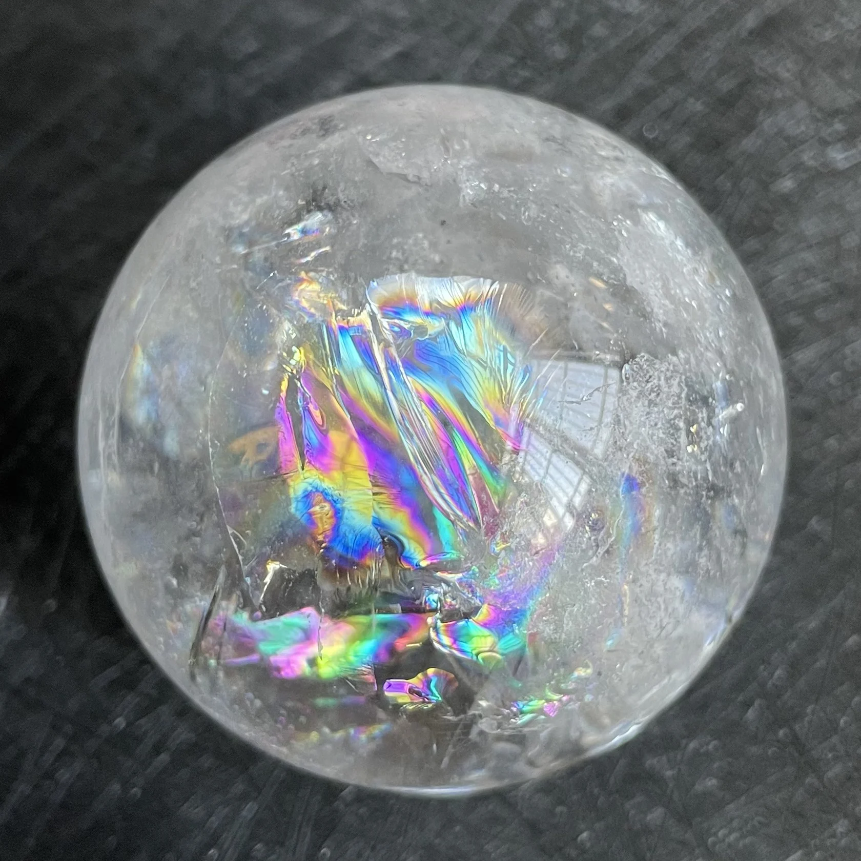 

200g Natural Stone Clear Quartz Crystal Ball Rainbow Sphere Polished Rock Reiki Healing