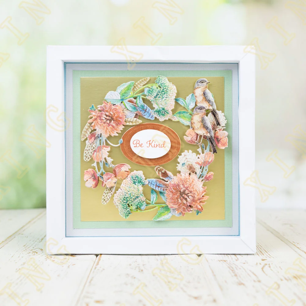 Венок диких цветов Цветочный полумесяц домик металлическое ремесло режущие