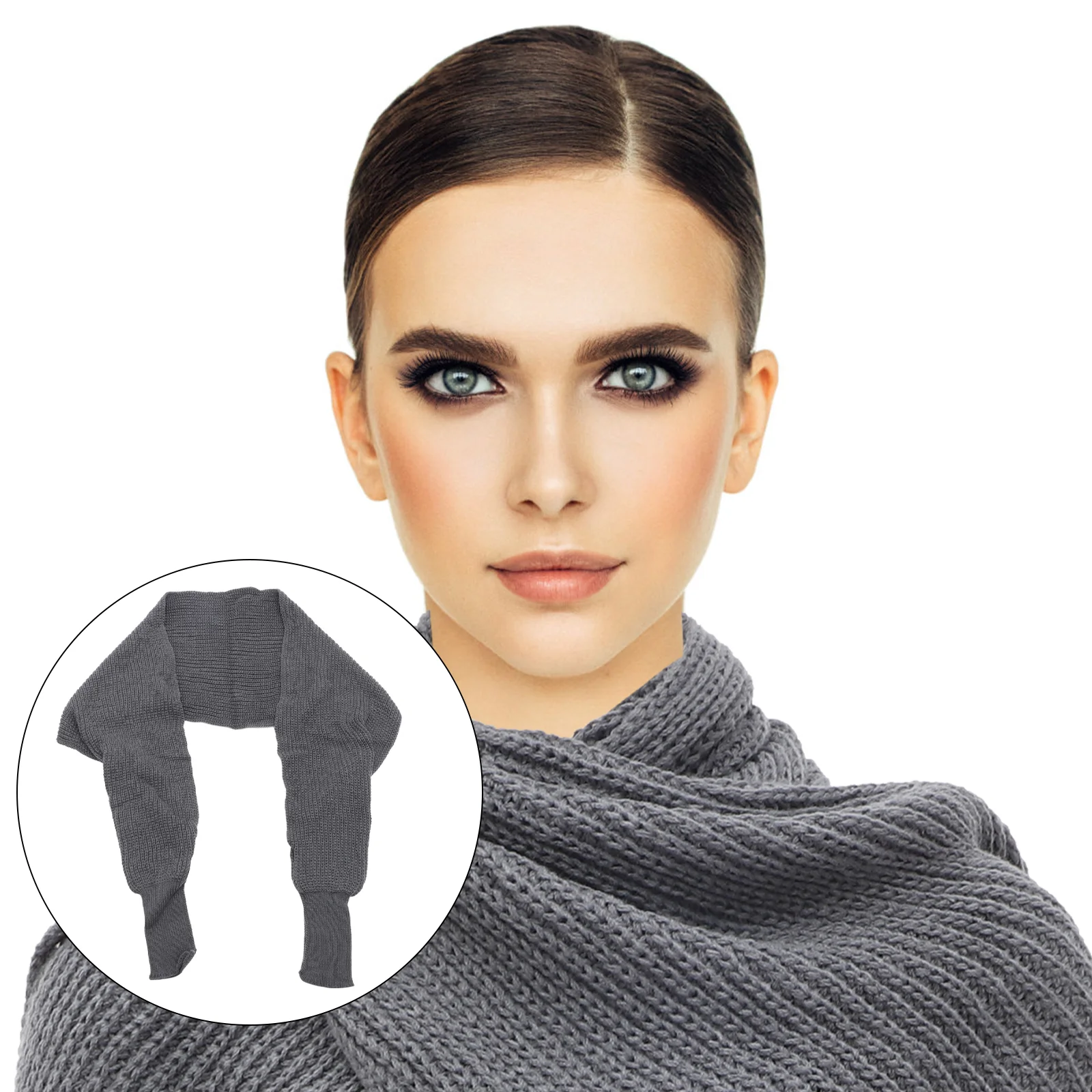 Унисекс черные свитера с шалью вязаный шарф удобное зимнее пальто для мужчин и