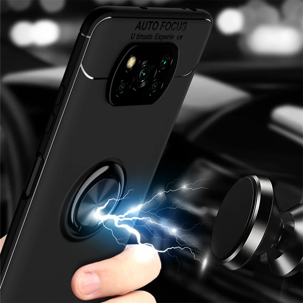 

Xiaomi POCO X3 Pro Shockproof Case For Xiaomi POCO X3 NFC X3 Pro X3 GT Soft Silicone Ring Stand cover for POCO M3 M4 Pro 5G F3