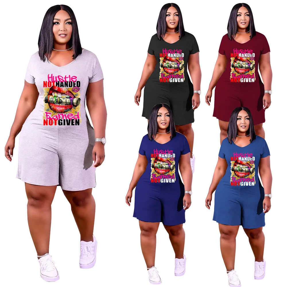 

Fashion Woman Short Jumpsuits 2022 New Collection Womens Fashion Casual Sports Print Loose Jumpsuit Womens Summer Rompers