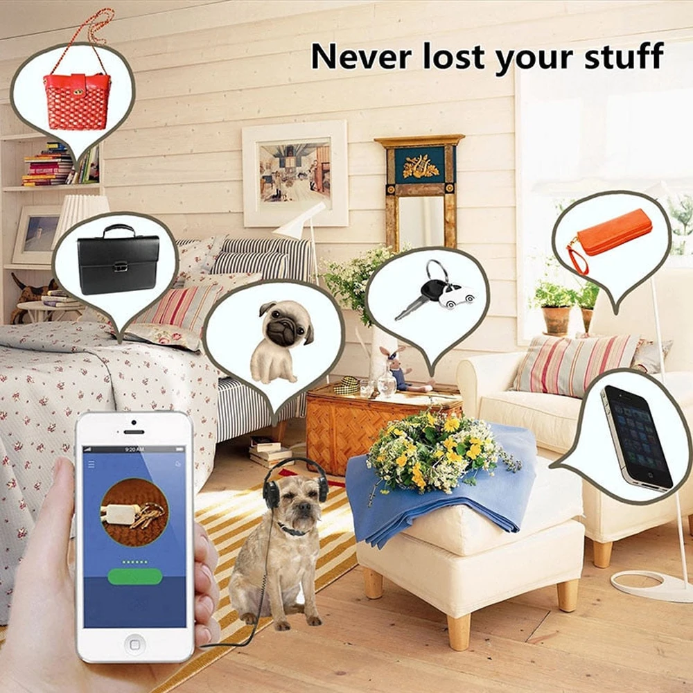 

Smart Bluetooth GPS Tracker Key Locator Pet Anti-Lost Sensor Device With Bluetooth For Kids Wallets Luggage Suitcases Position