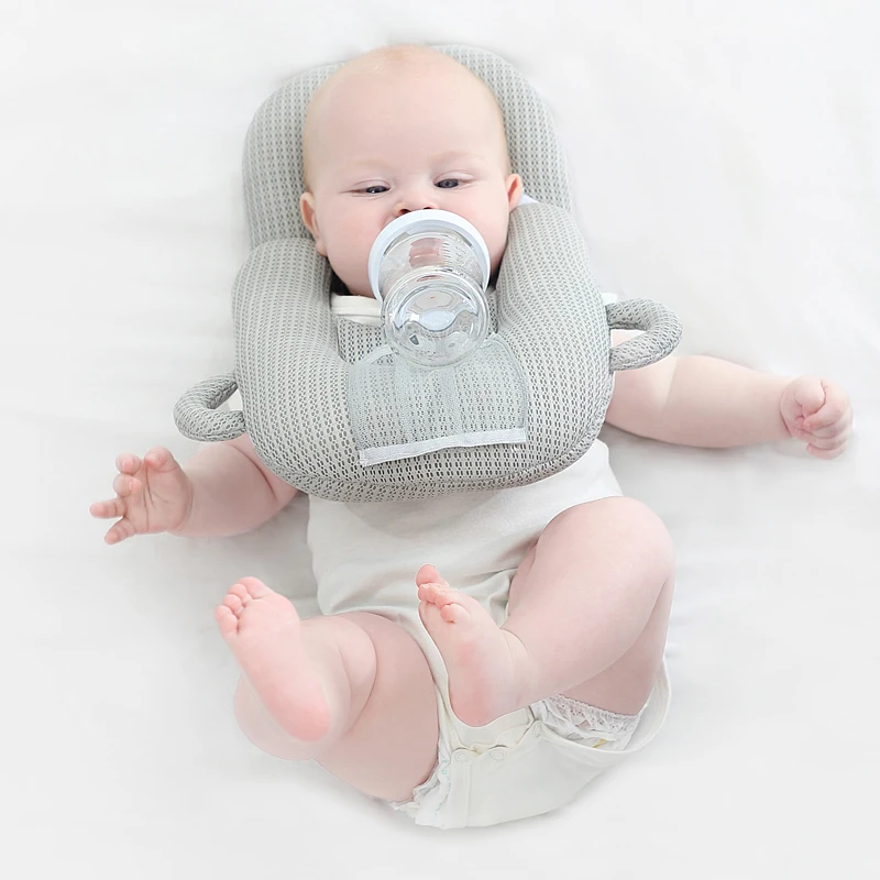 

Baby Nursing Pillow Cushion Pure Color Baby Self Feeding Pillow Detachable Bottle Support Multi-function Infant Head Protect Pad