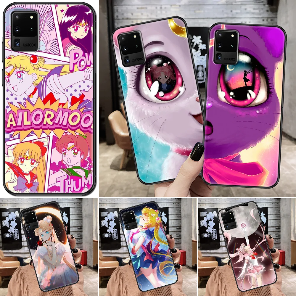 

Японский чехол для телефона с аниме Сейлор Мун для Samsung Galaxy Note 4 8 9 10 20 S8 S9 S10 S10E S20 Plus UITRA Ультрачерный водонепроницаемый художественный чехол