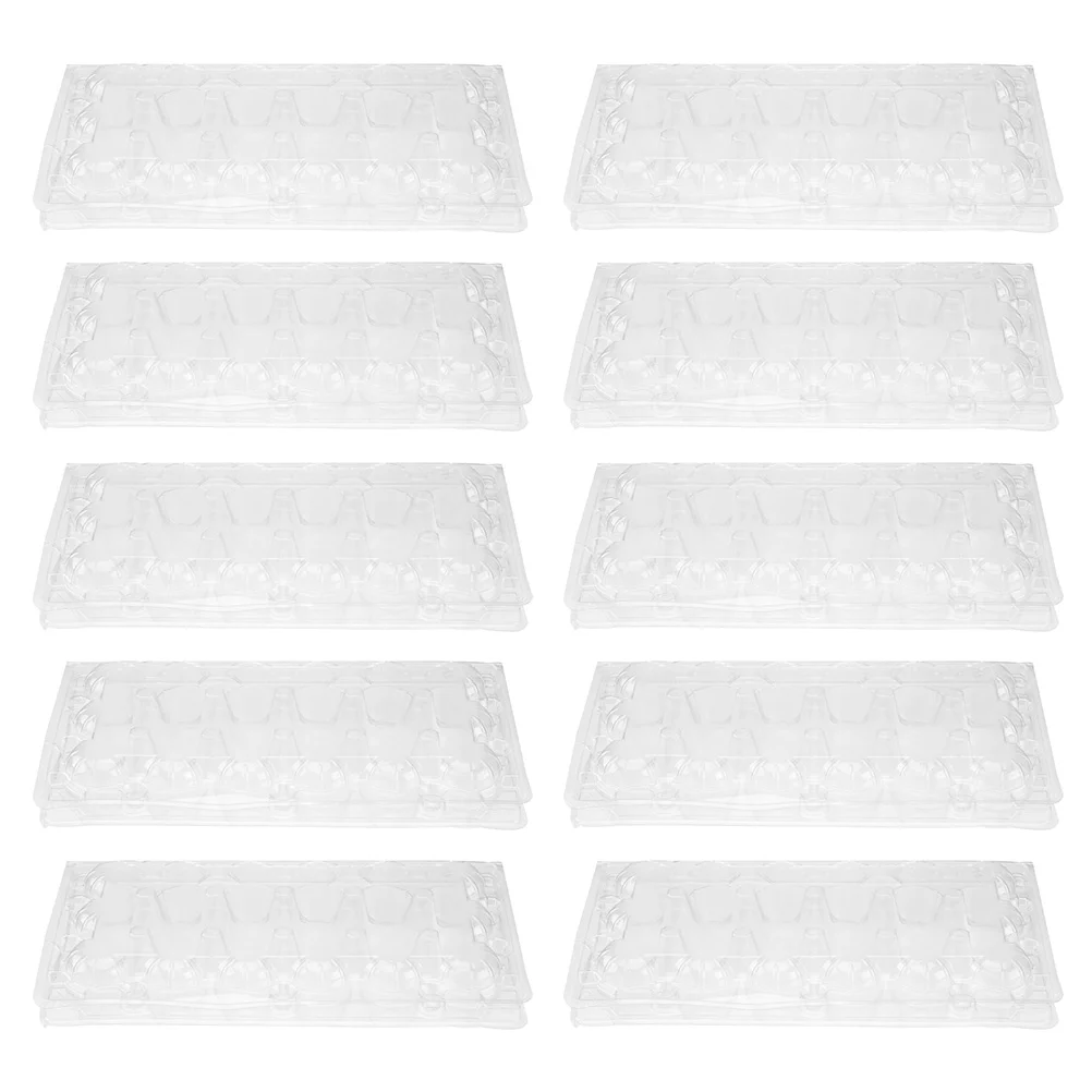 

40Pcs Household Clear Container Eggs Storage Trays Egg Storage Organizer with