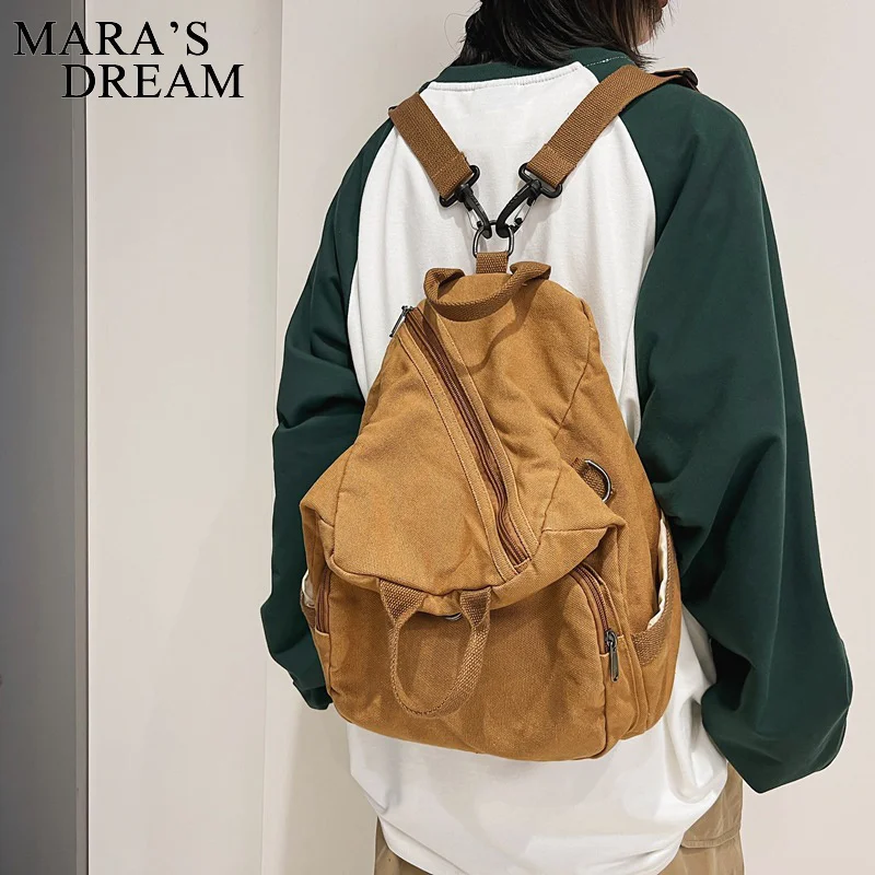

Mara's Dream Multifunction Double Zipper Women Backpack Teenager Men Travel Canvas Bag Student Shoulder Messenger Bags Schoolbag
