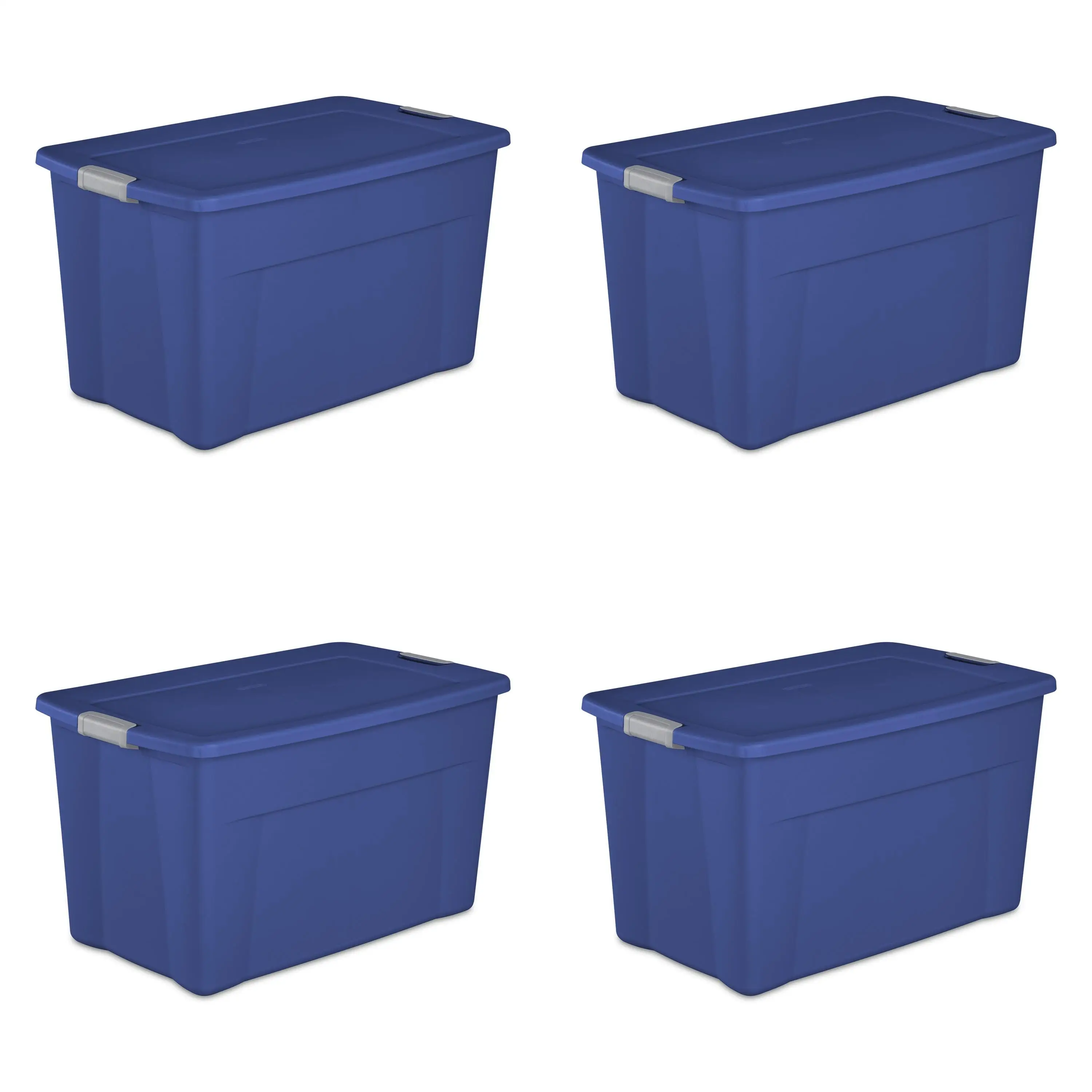 

Sterilite 35 Gallon Latch Tote Plastic, Stadium Blue, Set of 4