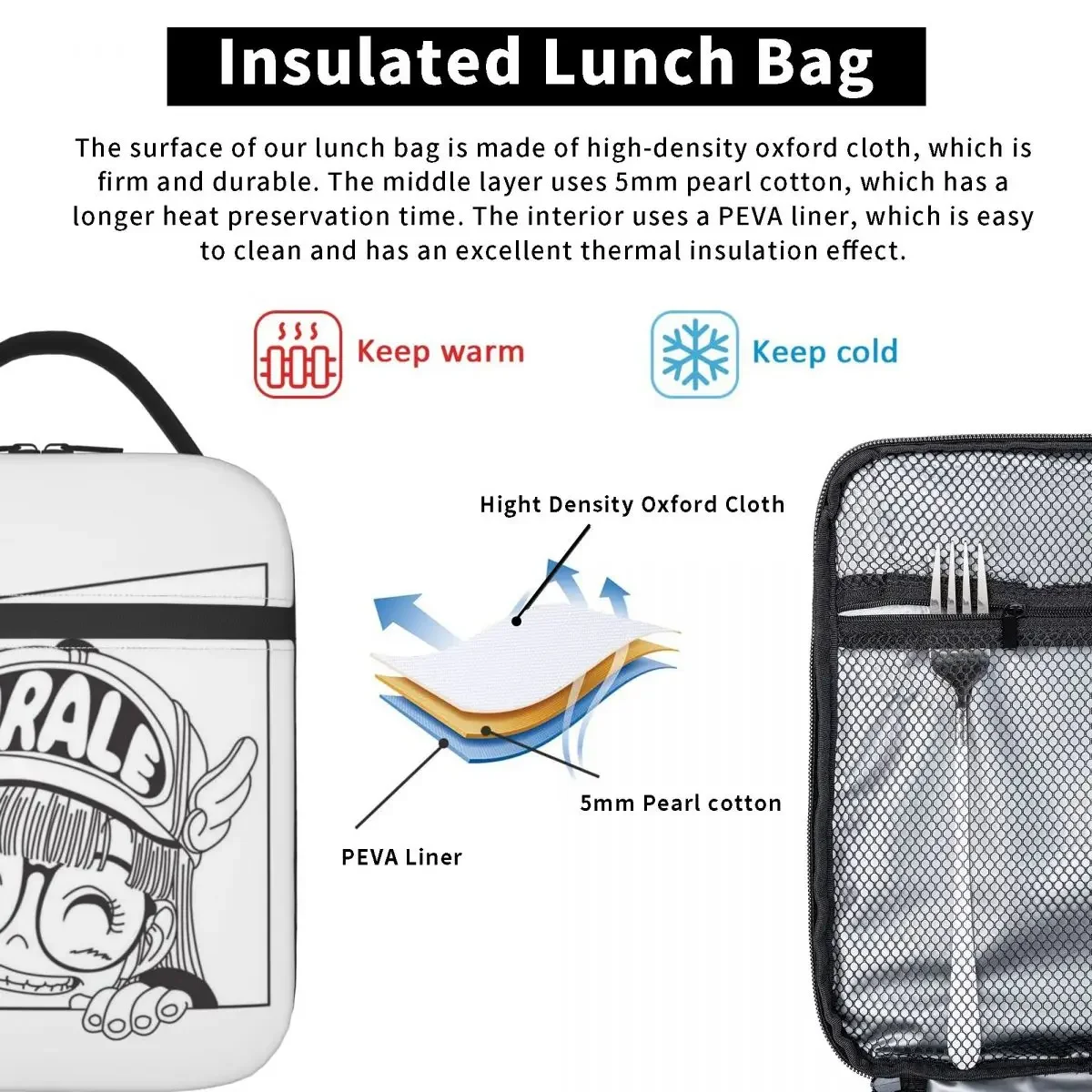 Сумка Для Обеда Arale Is Love Портативный Изолированный Контейнер Еды Аниме