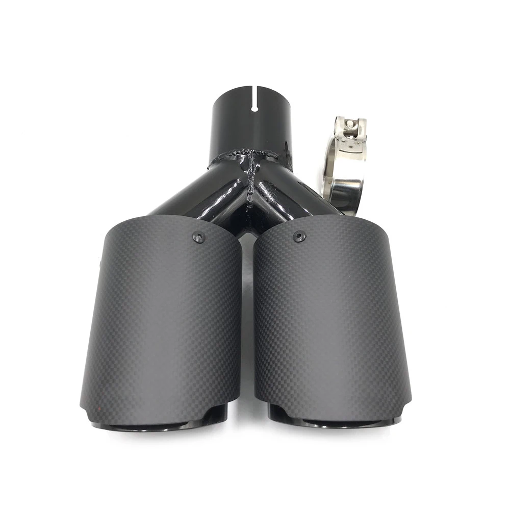 Наконечник Выхлопной Трубы из углеродного волокна 63 мм 89 + нержавеющая сталь