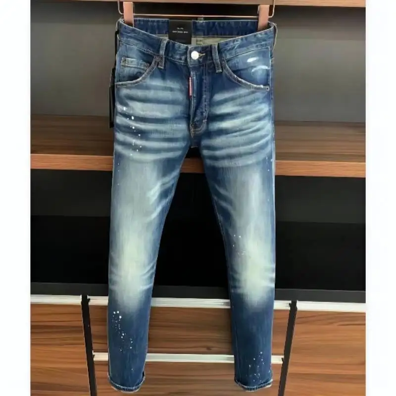 

Casual Slim Fit Straight Jeans Micro-Stretch Denim Pants dsq9715
