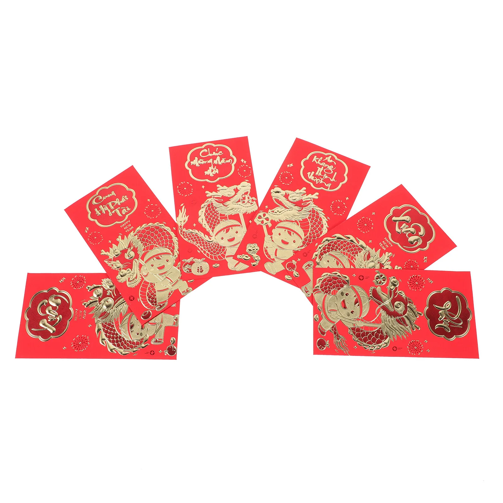 

6 Pcs Red Envelope Bag Money Pouches Envelopes Chinese New Year Paper Purse Lunar Gifts