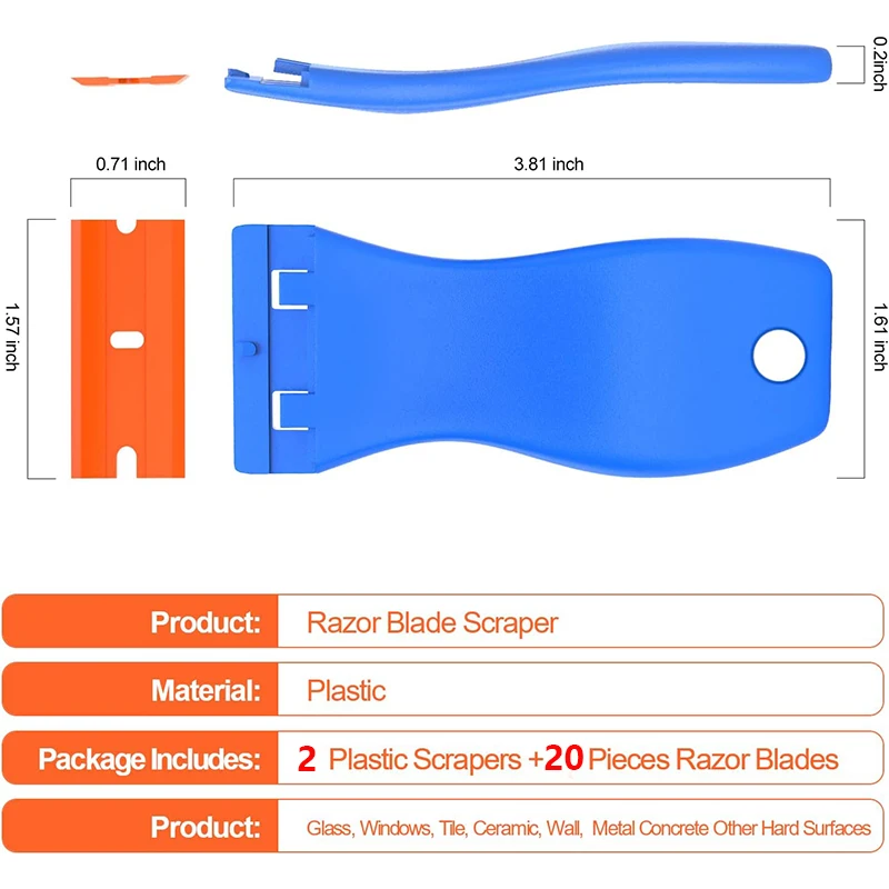 NeoWrap пластиковые скребки с лезвиями бритвы 2 шт. 20