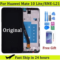 5 9 inch display for huawei mate 10 lite rne l01 l02 l03 l21 lcd display touch screen digitizer assembly with frame replacement