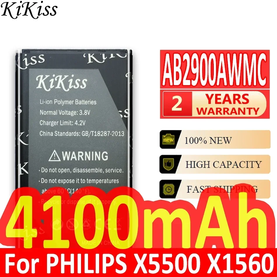 KiKiss AB2900AWMC для PHILIPS Xenium X5500 X1560 CTX5500 CTX1560 Сменный аккумулятор мобильного телефона 4100