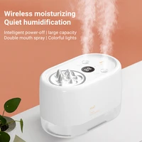 1000ml dual nozzle heavy fog wireless air humidifier usb charging 3600mah battery powered portable mist maker water diffuser