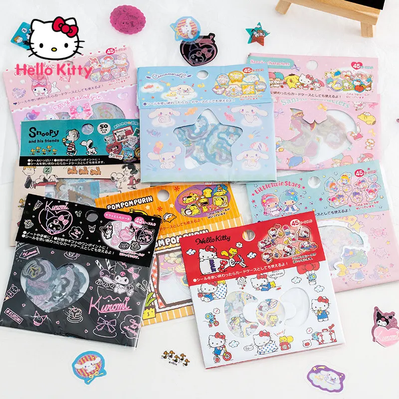 

Мультяшная наклейка Hello Kitty Kuromi, прозрачная Бронзирующая водостойкая наклейка для рукоделия, милое украшение «сделай сам» для журнала, чашки для воды