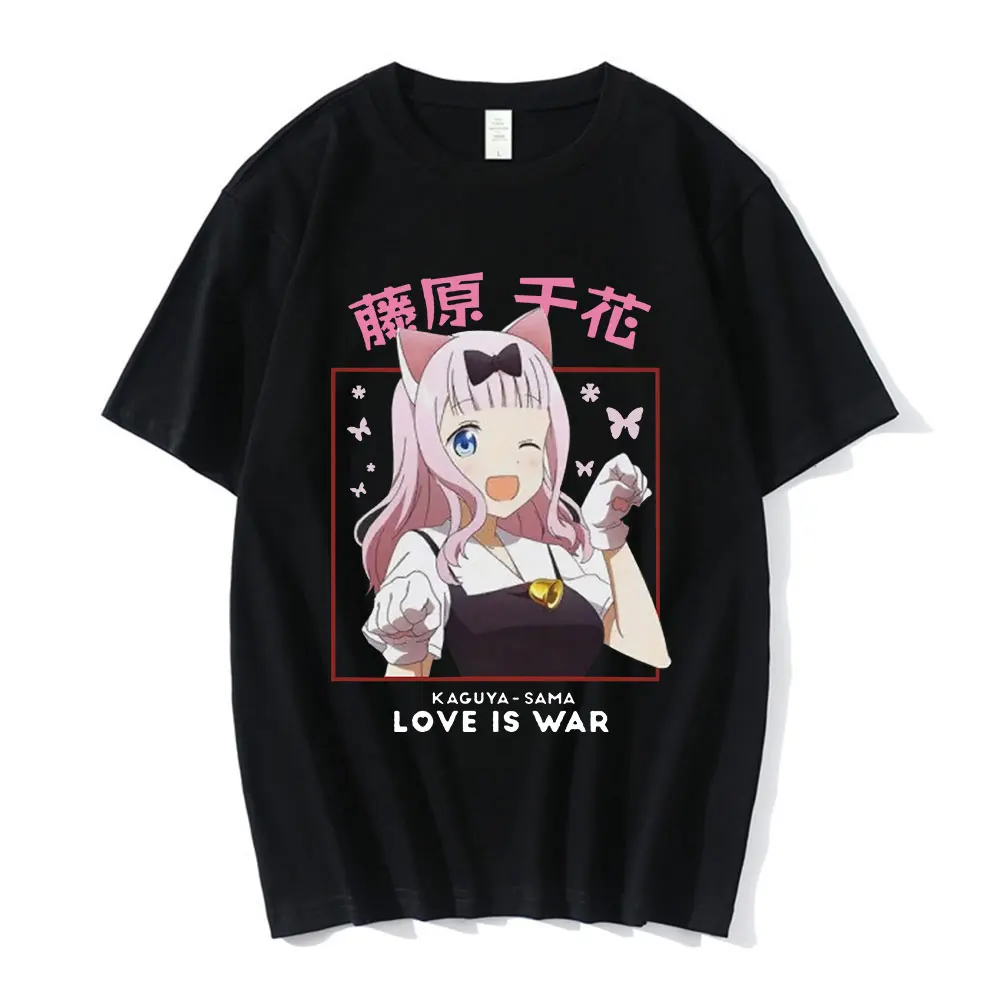 

Аниме Kaguya Sama, футболки «Love Is War Miyuki», 100% натуральный хлопок, футболка оверсайз, забавная футболка Манга Fujiwara Chika, уличная одежда