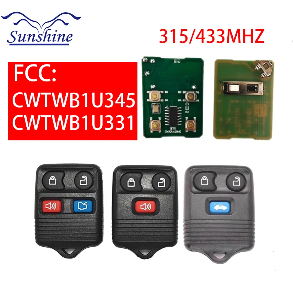 Фото CWTWB1U345 Ford Borda Fuga Explorador Windstar Para Mazda Lincoln 3/4 Botões 315 МГц/433 МГц Keyless Chave Do Carro Remoto Para №1