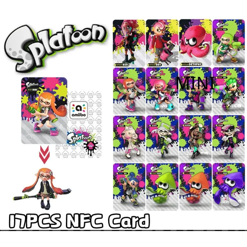 

17PCs Jet Warrior Amiibo Card Jet Amiibo Splatoon Amiibo Crossover Card 1-3 Universal