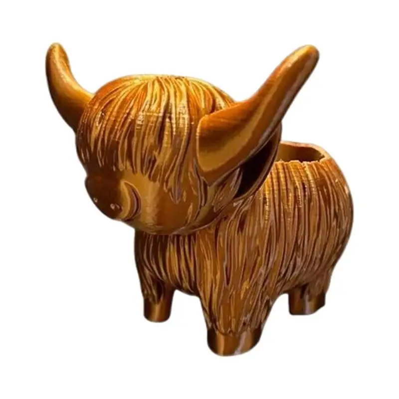 

Highland Cow Planter Highland Cow Figurine Decor Cow Garden Backyard Flower Resin Succulent Planter For Indoor Outdoor