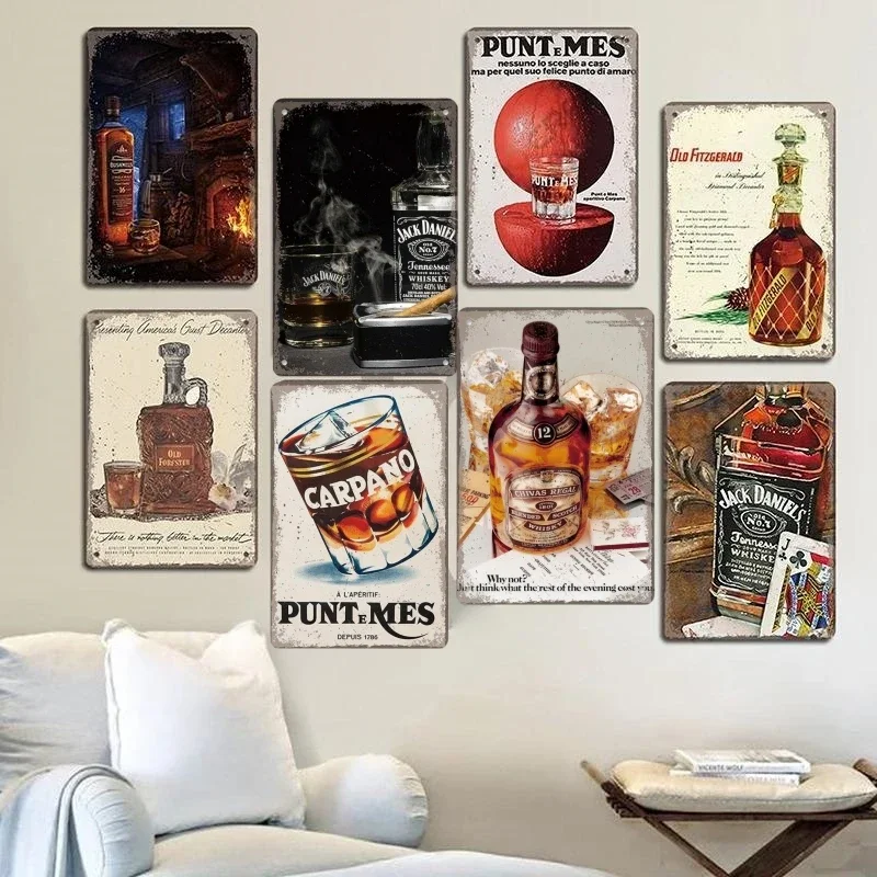 Винтажный Постер С Виски Металлическая Жестяная Вывеска Ведро Для Льда Сигара