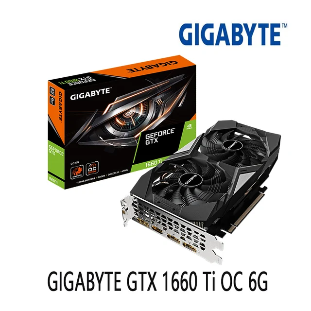  GIGABYTE GeForce®GTX 1660Ti OC 6G 12nm 6 ГБ 1660 TI GDDR6 12000 бит 3,0 МГц PCI-E x 16 Новый