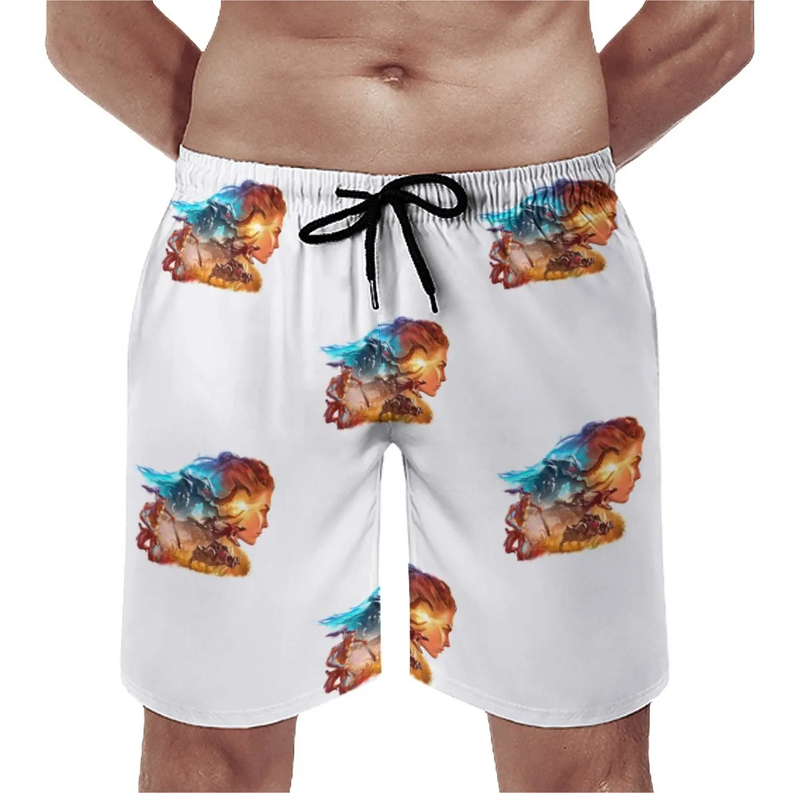 

Aloy Sun Hawk Board Shorts Horizon Forbidden West Men Beach Swimming Trunks Polyester Funny Swim Trunks