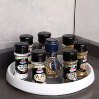 1pc 360 rotating tray kitchen storage containers for spice jar snack food tray bathroom storage box non slip cosmetics organizer