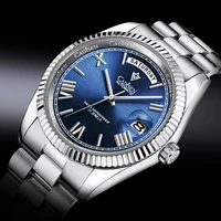 cadisen day date automatic men watch fashion steel sapphire glass watches business 100m dive miyota 8285 mechanical clock 2022