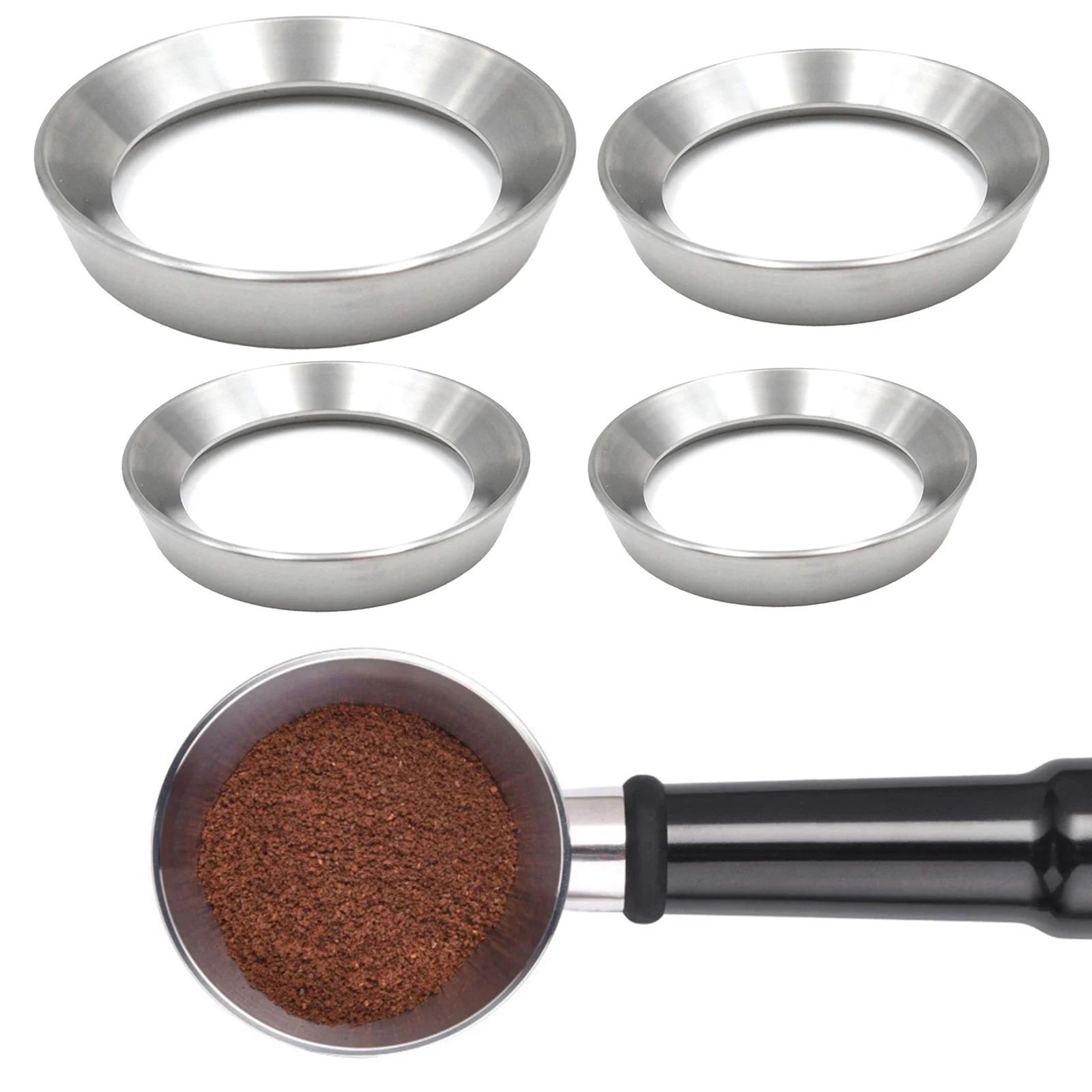 

51/53/54/58mm Coffee Powder Receiving Dosing Funnel Ring Brewing Bowl Portafilter Tamper Coffeeware Replacement Accessories