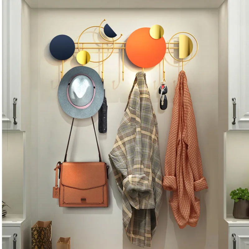 

Light luxury and creative entrance coat hook, door key storage rack, iron art coat hook, free punching