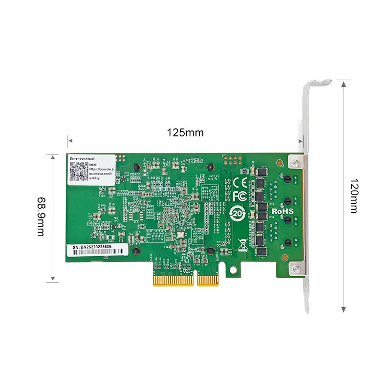 Фото Сетевая карта с двумя портами Intel PCIe 4.0 x 40,000 Мбит/с на базе чипа Intel E610 №3
