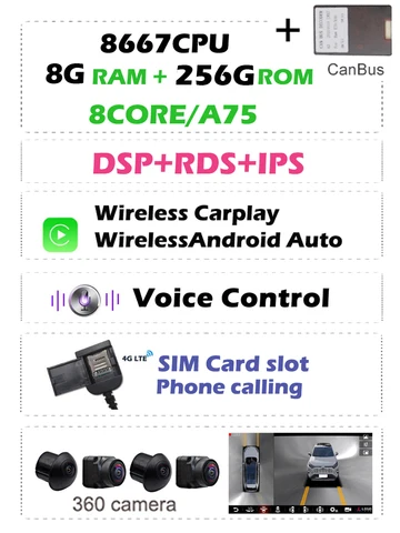 CarPlay автомобильный Android 12 Автомобильный мультимедийный плеер 4G WiFi RDS автомобильное радио GPS-навигация Bluetooth для Toyota RAV4 2013-2018 головное устройство