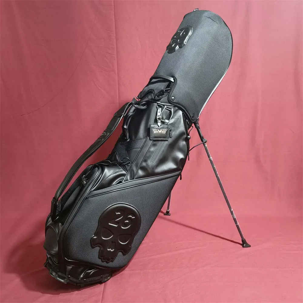 

Black Golf Bag Darkness Skull 26 Golf Clubs Bag Caddy Bracket Package