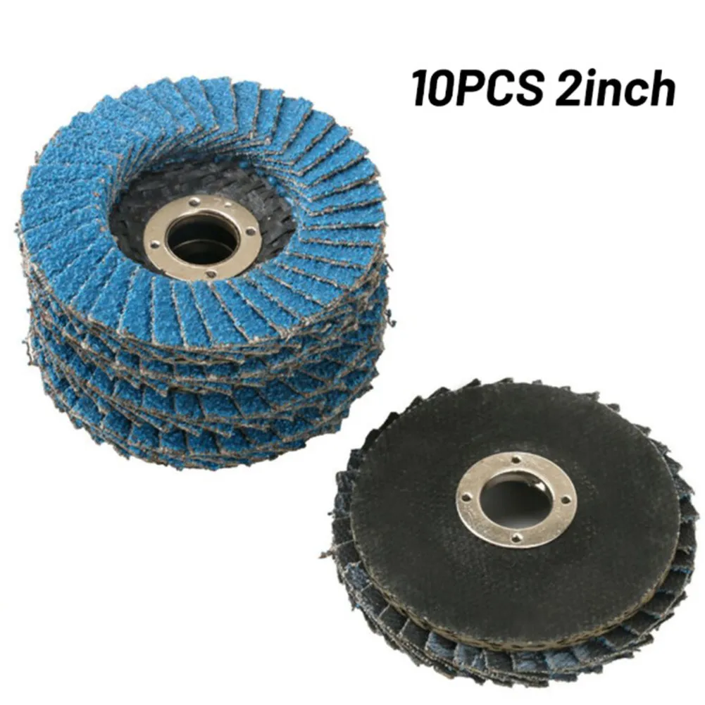 

10Pcs Flap Sanding Disc 80#Grit 2 Inch Resin Diamond Sand Aluminum Metal Rust Removal Grinding Wheel