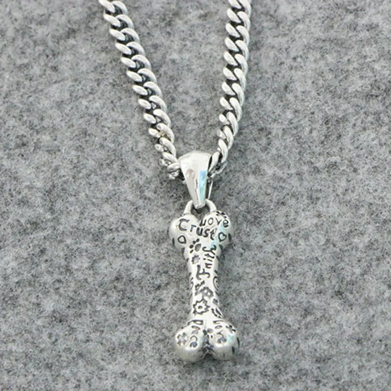 Европейская и американская уличная тенденция ожерелье из чистого серебра