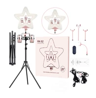 for tiktok led ring light 20 inch star shape girly rgb colorful heart ring light with tripod stand selfie light ring