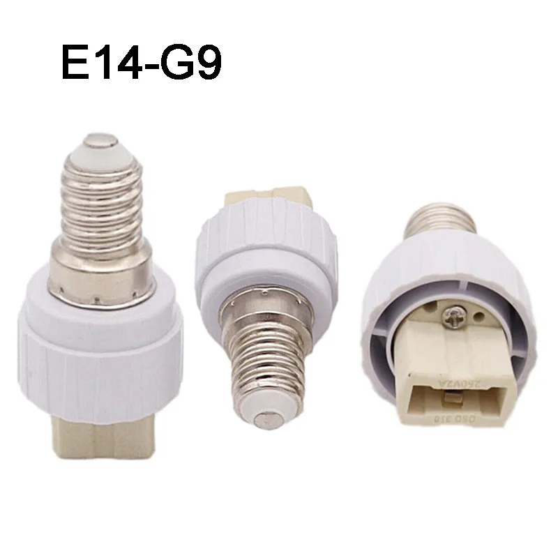 

E14 to G9 Socket Lamp Holder Converter Adapter Fireproof PC Bulb Base Conversion Adapter for G9 Led Lights 100-250V AC 2/5pcs